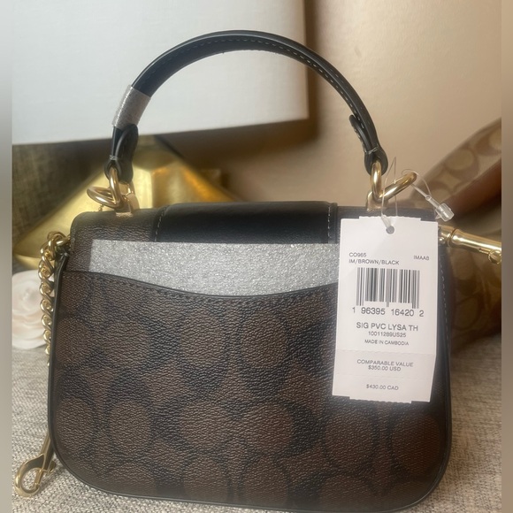 $159(NWT) Coach Lysa Top Handle In Signature Canvas - Picture 7 of 12